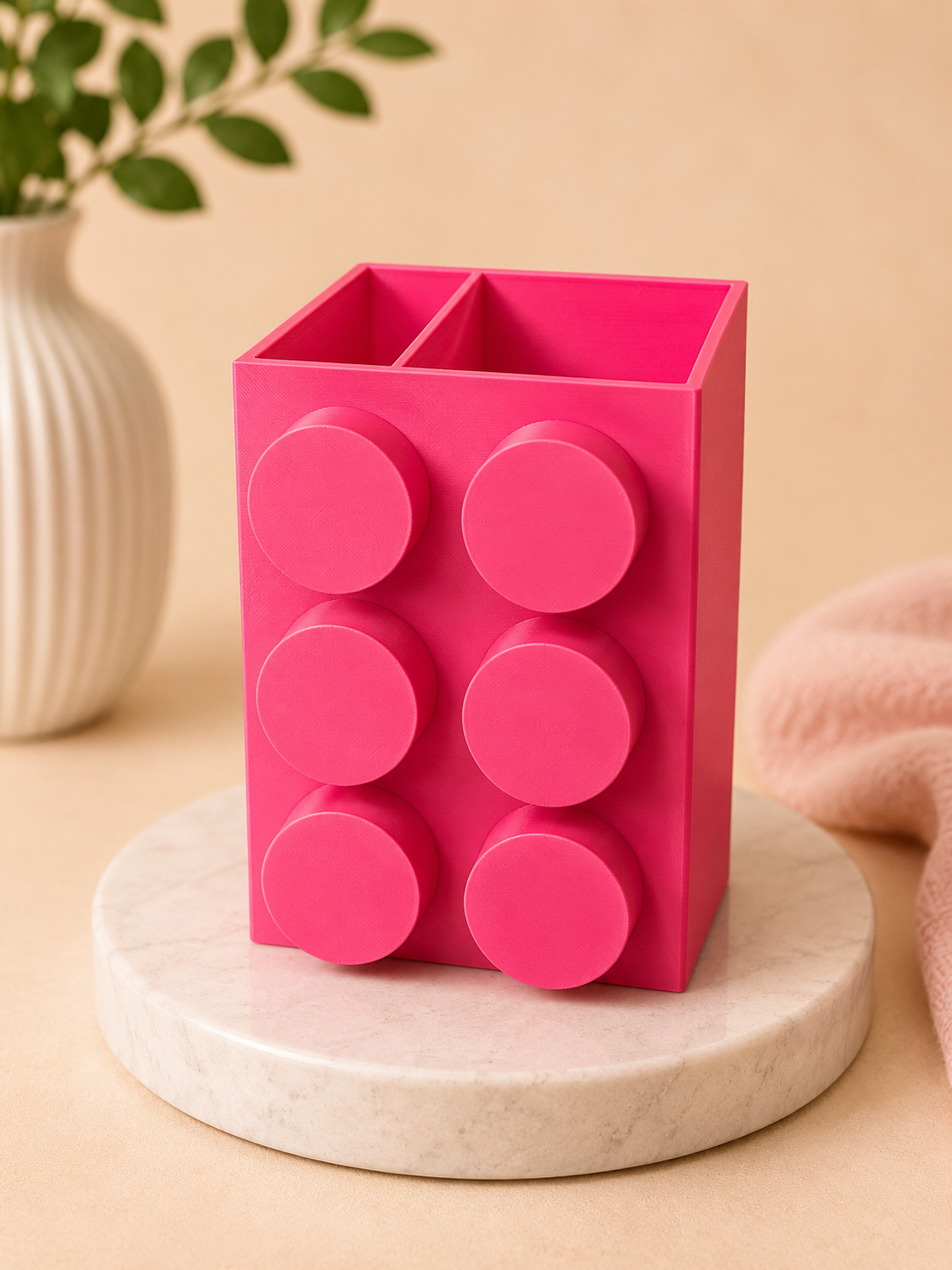 3D Printed Building Brick Toothbrush & Toothpaste Holder