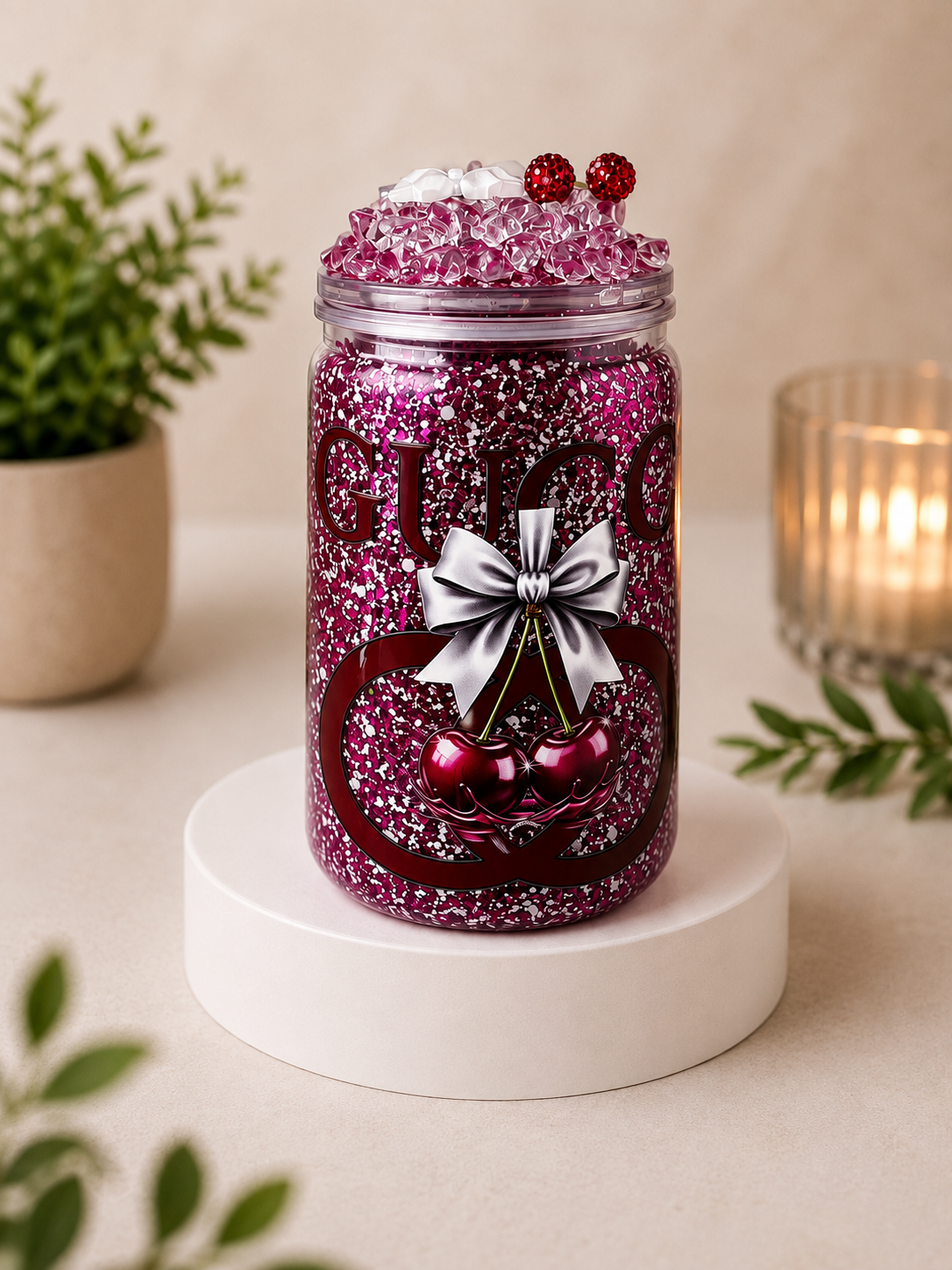 16oz Acrylic Snowglobe Tumbler