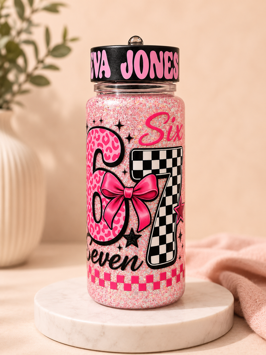 Personalised 10oz Kids Snowglobe Flip Lid Tumbler