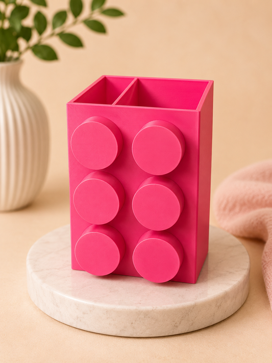 3D Printed Building Brick Toothbrush & Toothpaste Holder