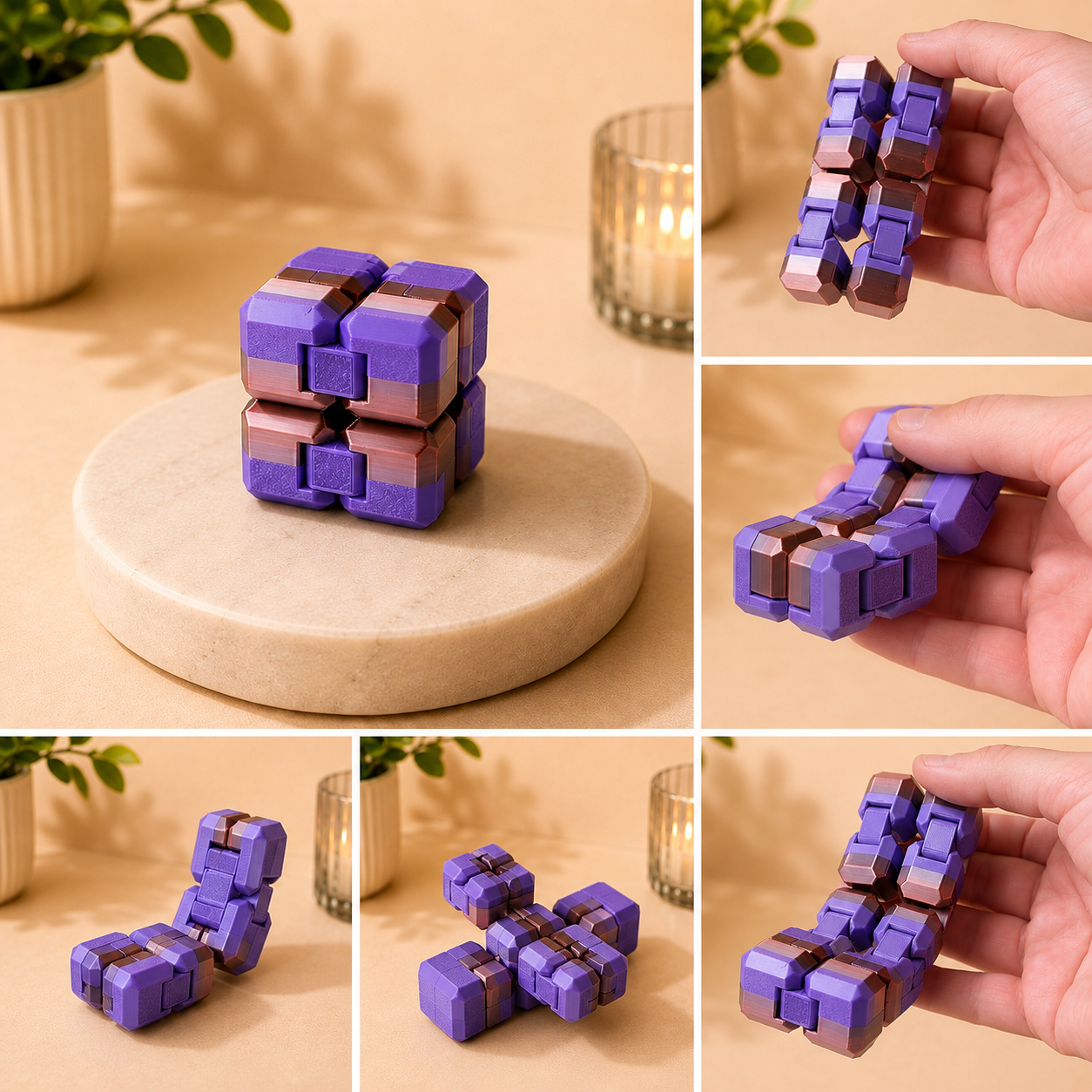 Infinity Cube Fidget Toy – 3D Printed