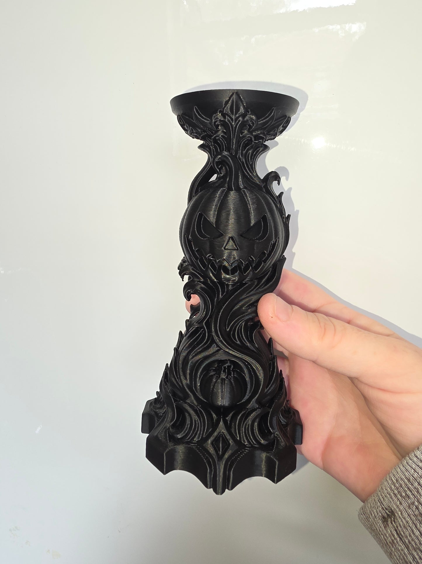 Gothic Pumpkin LED Candle Holder