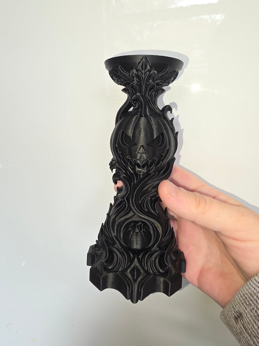 Gothic Pumpkin LED Candle Holder